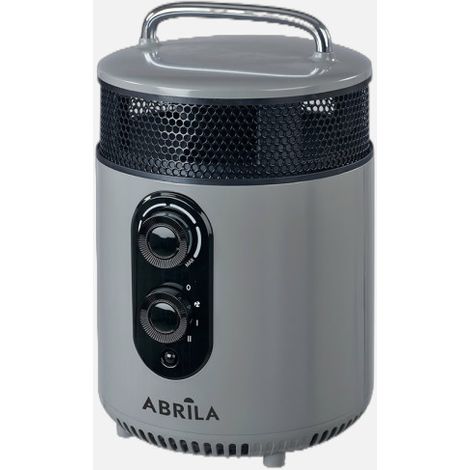 ABRILA - Isquia - Termoventilador Cerámico PTC Gris 1800W 2 Potencias 3 Funciones Antivuelco Termostato Regulable Asa Gris