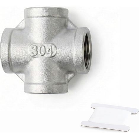 2-teiliges Fitting aus Edelstahl 304, 4-Wege-Kreuzverbinder 3/4" x BSP-Innengewinde - 1" FBSP (1/5)