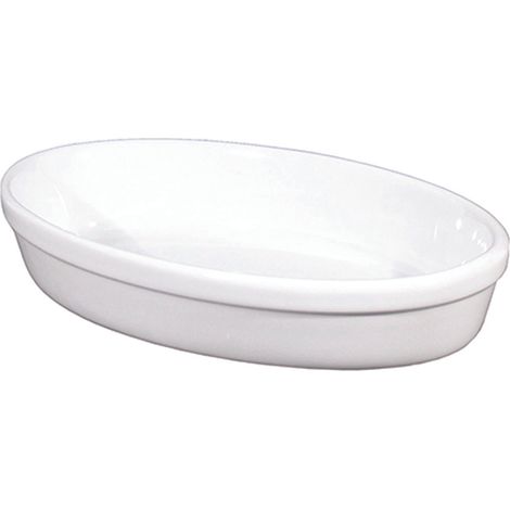 Pirofila da Forno Ovale Liscia in Porcellana Bianca 22 x 14 x 4,5 cm