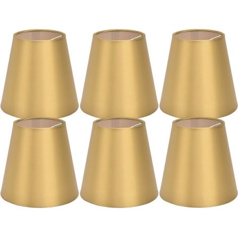 6 pièces E14 abat-jour tissu abat-jour lampe de Table plafonnier abat-jour pour chambre salon or PX153