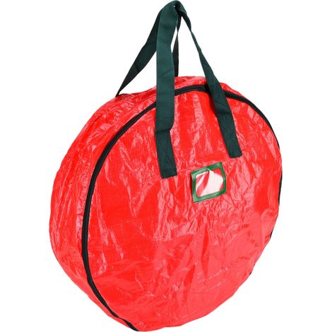 Guirlande de Noël housse anti-poussière, sac de rangement rond rouge, diamètre 60 cm, épaisseur 20 cm, protection fêtes. (1/5)