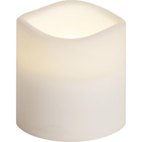 Star Trading Bougie Paul, bougie ronde, blanche, LED, minuterie, blanc chaud, extérieur, 7,5 cm