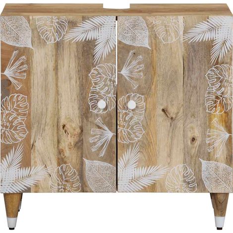 Armoire lavabo de salle de bain bois massif de manguier