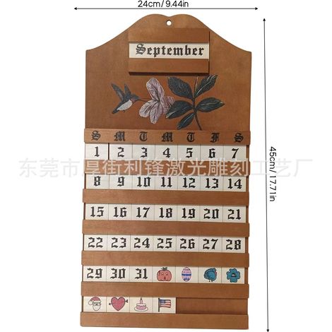 Modern minimalist wooden wall decoration for bedrooms and desks - 24x45cm - Holiday gift, wooden calendar