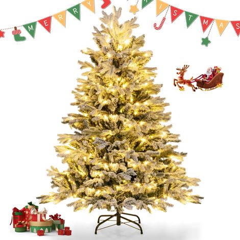 CASART Pre-lit Artificial Christmas Tree Snow-flocked Xmas Tree (1/5)
