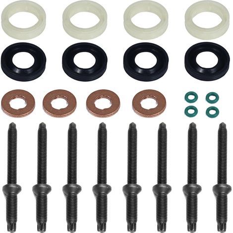Kit guarnizioni iniettori 1.6 HDI, 16 guarnizioni iniettori 1.6 HDI e 8 viti, kit O-ring iniettori diesel compatibile con Citroen, Peugeot 198185 198299 1982A0 (1/5)