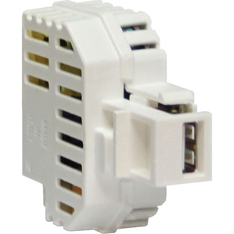Bloc d'alimentation intégré Keystone 1 prise USB-A 2,1 A Couleur blanche Fanton 82890