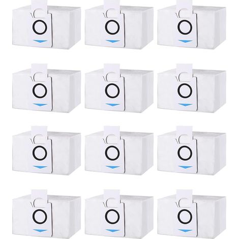 Lot de 12 Sacs aspirateur Accessoires pour Ecovacs Deebot X1 Omni / X1 e Omni/ T20 omni/T20e Omni Aspirateur, Sac À Poussière Pièces de Rechange, 3.2L Grande Capacité Sac Aspirateur pour DEEBOT (1/5)