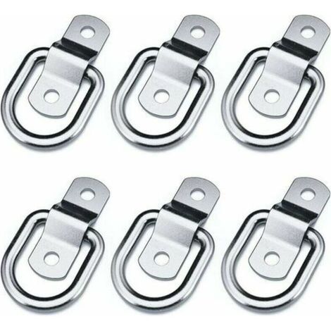Set aus 6 robusten Zurrösen zum Montieren, Sichern, Umreifen, Befestigen, Einhängen, Ankuppeln und Verankern von Anhängern, mit zwei Karabinern, 4 mm lang und 100 Zoll (39,37 Zoll).