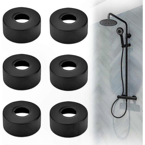 Mitigeur de douche noir, cache-tuyau en acier inoxydable 25 mm pour radiateur et douche (1/4)