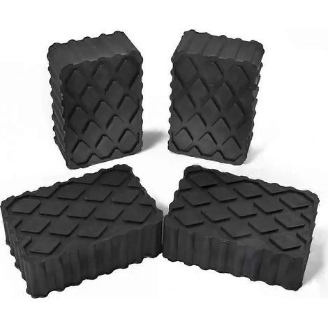 Lot de 4 blocs de levage en caoutchouc pour rampes - Patins universels pour pont élévateur à ciseaux 120 x 80 x 40 mm