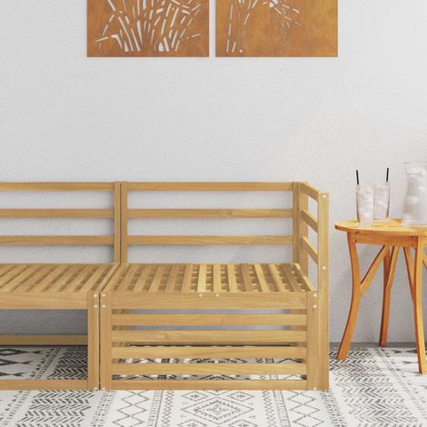 vidaXL Canapé d'angle extérieur Bois d'Acacia Massif Blanc