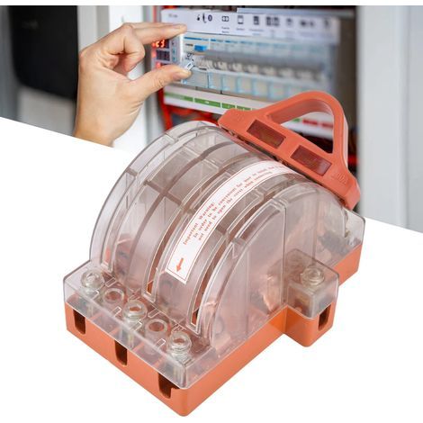 Interruttore a coltello a doppio getto in rame a 3 posizioni, alloggiamento trasparente per CA 380 V, interruttore automatico di potenza (1/5)