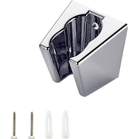 Argent Support de Douche, Shower Head Holders, Support de Douche Mural de Douche Avec Vis, Deux Emplacements pour Cartes, Compatible Avec la Plupart des Buses de Douche,22mm (1/4)