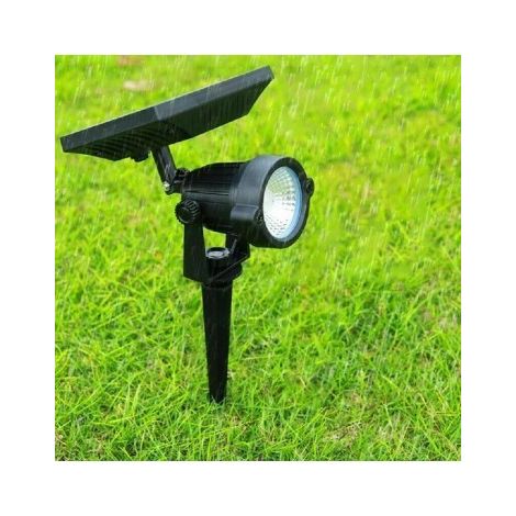 Faretto led con Picchetto da Giardino 10W con Pannello SOLARE Crepuscolare ip65 Bianco Caldo (1/5)