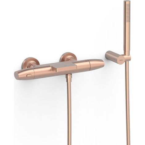 Robinet thermostatique mural pour baignoire et douche Or Rose Mat 24K - TRES 19017479OPM (1/2)