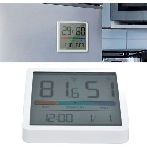Thermomètre et hygromètre numérique grand écran pour la maison, design simple, idéal pour les chambres de bébé. Il mesure et enregistre les températures minimale et maximale de la pièce. (1/5)