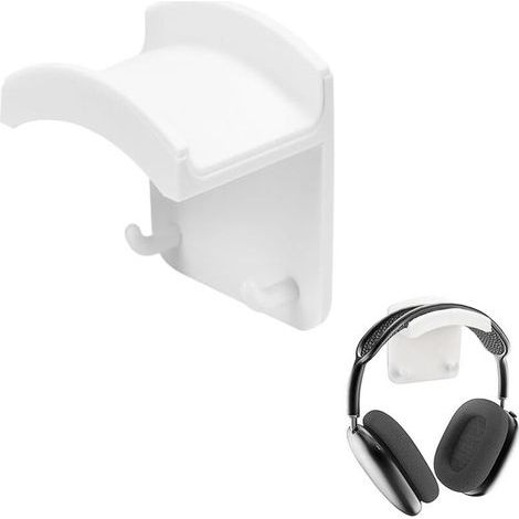 Universal Headphone Holder Adhesive Headset Holder Earphone Stand Audio Hook Earphone Holder Stand Adhesive Hanger for Headphones Headset Hook with Strong Adhesive for Desk White