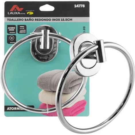 Toallero Baño Redondo Inox Lauxa Home 15.5cm Cromado