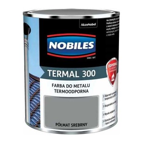 Pintura termorresistente para metal Nobiles Termal, color plata semimate, 0,7 L (1/2)