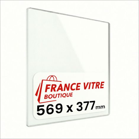 569 x 377 x 4 mm - Vitre de cheminée pour insert et poêle à bois - verre de rechange - France Vitre - jusqu'à 800°C - 377 x 569 x 4 mm (1/5)