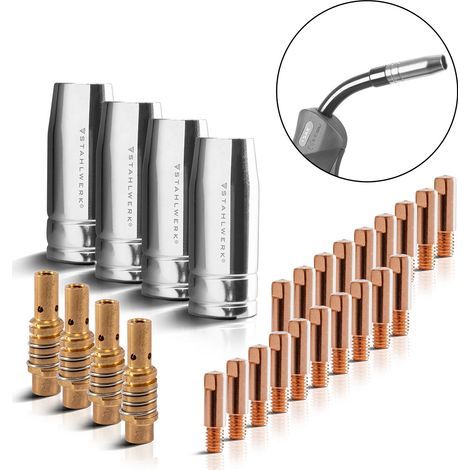Pièces d'usure MIG MAG 28 pcs AK15/MB15 AK14/MB14 Torche de soudage (1/5)