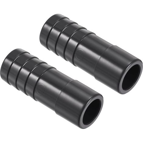 2 Paquet PVC Tuyau Raccord - Eau Tube Connecteur, 19mm Barbelure Droit Tuyau Joint, Appliquer à Extérieur/Jardin/Piscine (OD 20mm, Noir) (1/5)