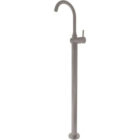 Mitigeur lavabo sur pied SEINA en laiton gris métal poli H. 115 cm (1/2)
