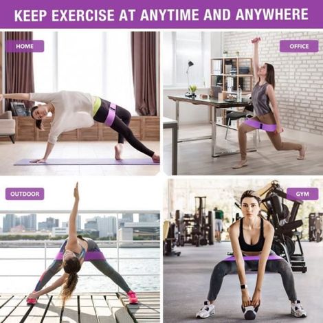 Bandes de Résistance en Tissu,Bandes Élastiques Fitness Musculaires avec 3 Niveaux d'exercice Antidérapantes Femme/Homme [Lot de 3] (1/4)