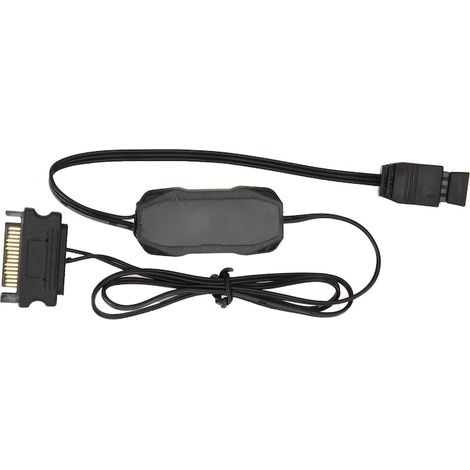 Contrôleur ARGB 5 V 3 broches, multiples modes d'éclairage, commande manuelle, câble SATA noir pour PC (1/5)