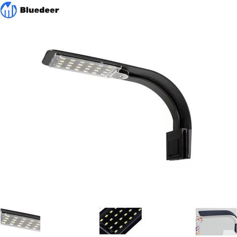 Aquarium Lampe LED Eclairage Blanc et Bleu Nano à Clip pour Poisson Plantes 23-50 cm