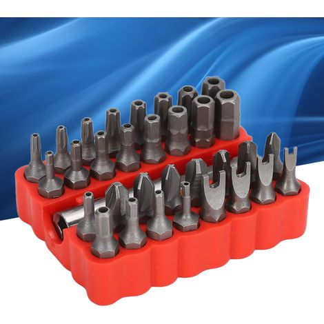 Jeu de 33 embouts de sécurité hexagonaux en acier chrome vanadium 1/4" pour véhicule et ordinateur (1/5)