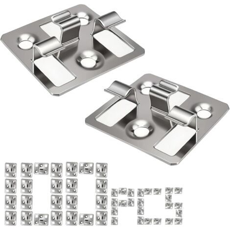 QORVA-Clips de Terrasse-WPC, 100 Pièces Attaches Cachées pour Terrasse, Acier Inox Clip de Fixation Cachée, Clips de Fixation Terrasse pour Maison, Terrasse, Jardin
