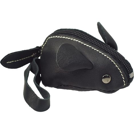 Porte-monnaie souris en cuir PU, étui à clés cartoon couleur noire (1/5)