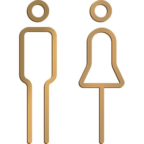 Sollbry Letreros para baños de hombres y mujeres, letreros decorativos de metal para baños, letreros para oficinas, negocios y restaurantes (18 x 5,7 cm) (1/3)
