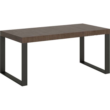 Tavolo Allungabile 90-246x90x77 cm Tecno Premium Noce Telaio Antracite (1/4)