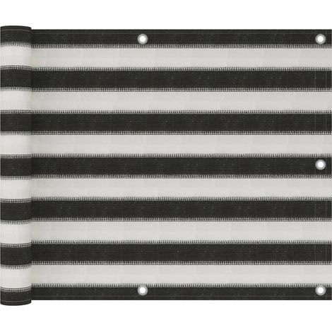 Écran de balcon PEHD 75x300 Anthracite et blanc (1/5)