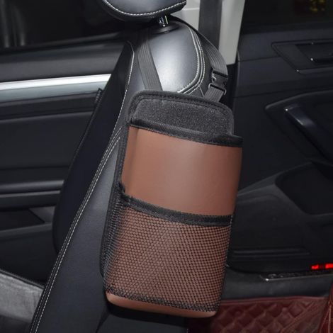 2-in-1-Becherhalter, 2,4-Liter-Automatik-Flaschentasche für Flaschen und hohe Gläser. Multifunktionale Seitentasche zur Befestigung an Autositzen.