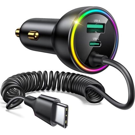 Adaptador USB-C de 36 W para encendedor de cigarrillos，compatible con iPhone 17/16 y Samsung S26/S25 (1/4)