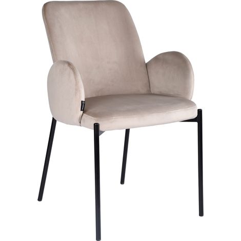 Silla GUSTO tapizada en terciopelo beige