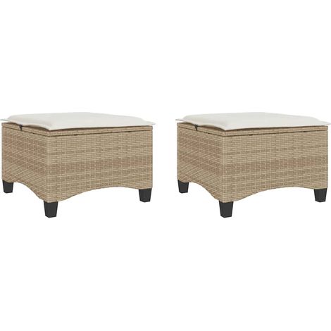 Maison Exclusive - Sgabelli Giardino con Cuscini 4pz Beige 55x55x36 cm Polyrattan