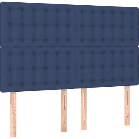 Maison Exclusive - Cabecero de cama azul 144x5x118/128 cm Tela (1/5)