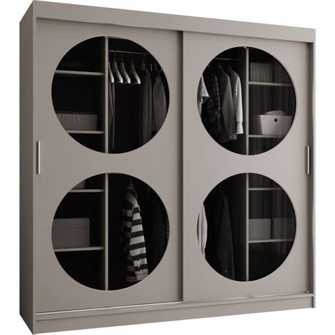 Armario Hartford 531, Cachemira, 200x200x62cm, Puertas de armario: Correderas, Número de estantes: 9 (1/5)