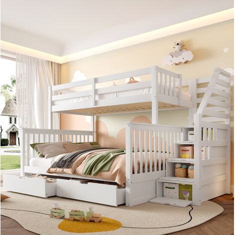 letto salvaspazio 90x200 140x200 con cassetti bianco OKMYHOME (1/5)