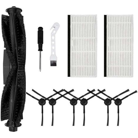Kit de 10 brosses latérales principales pour aspirateur robot pour Honiture pour Q6 Pro, XU, 1 brosse rouleau principale, 6 brosses la - KZQ