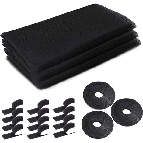 Moustiquaire Fenêtre,3 Pcs Filet Écran Insecte,Mosquito Net Noir 130x150cm Rouleau Moustiquaire Insect Stop Standard Fenêtre pour Porte Rideaux Fenetres (1/5)