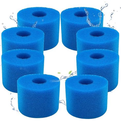 Schaumstofffilter 8-teilig passend für Intex-Schwimmbecken Typ S1 Schaumstofffilter für Whirlpool und Schwimmbad Wiederverwendbar und waschbar S1 (1/5)