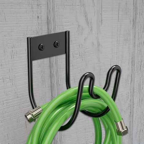 1 pack Hose Hanger Wall Mount, Heavy Duty Hose Holder, Sturdy Wall Mounted Stand for Garden Storage, Extension Cords, Outdoor Organization (1/5)