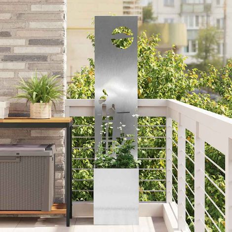 Garten Sichtschutz-Leinwand Silber 32 x 150 cm Edelstahl