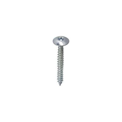 Vis penture TX Tête ronde large Acier zingué blanc 6x40 Blister de 25